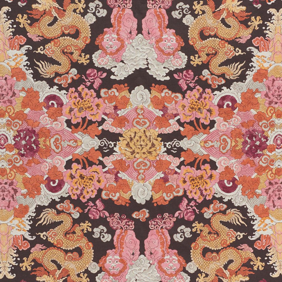 Schumacher Magic Mountain Dragon Fabric - Aubergine