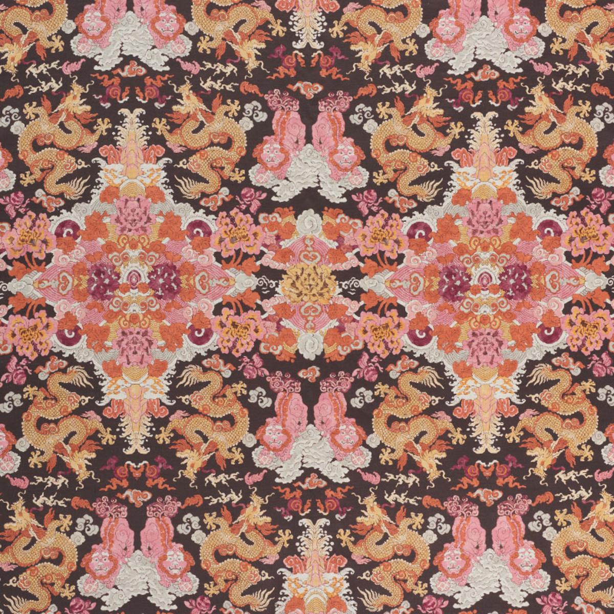 Schumacher Magic Mountain Dragon Fabric - Aubergine