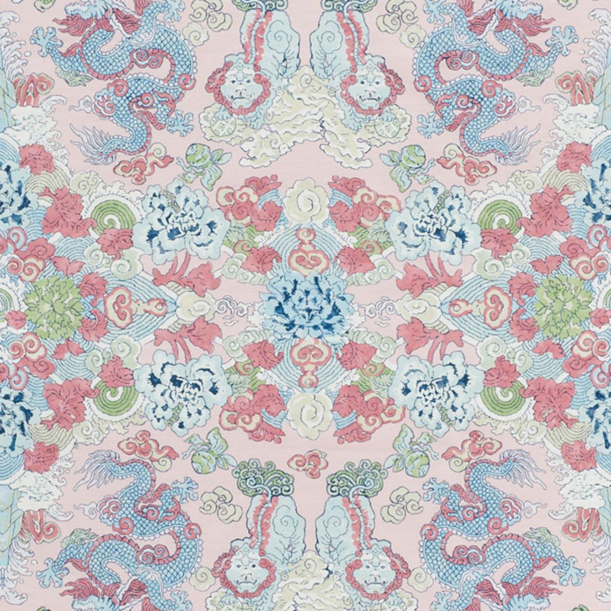 Schumacher Magic Mountain Dragon Fabric - Blush