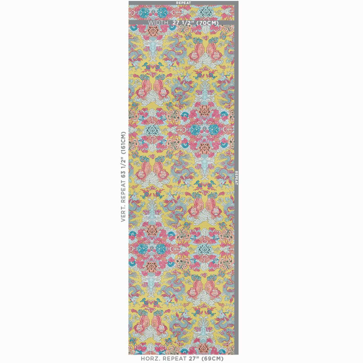 Schumacher Magic Mountain Dragon Wallpaper - Yellow