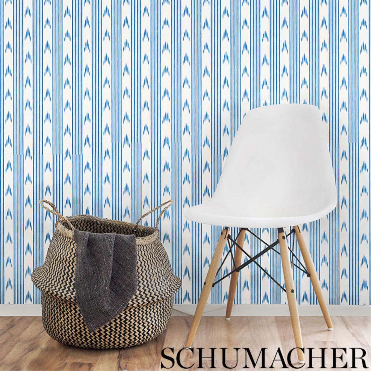Schumacher Santa Barbara Ikat Wallpaper - Indigo