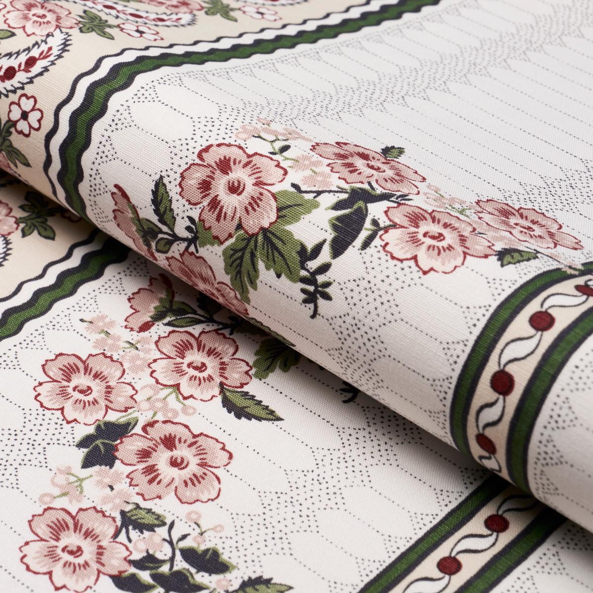 Schumacher Serena Garland Fabric - Rose