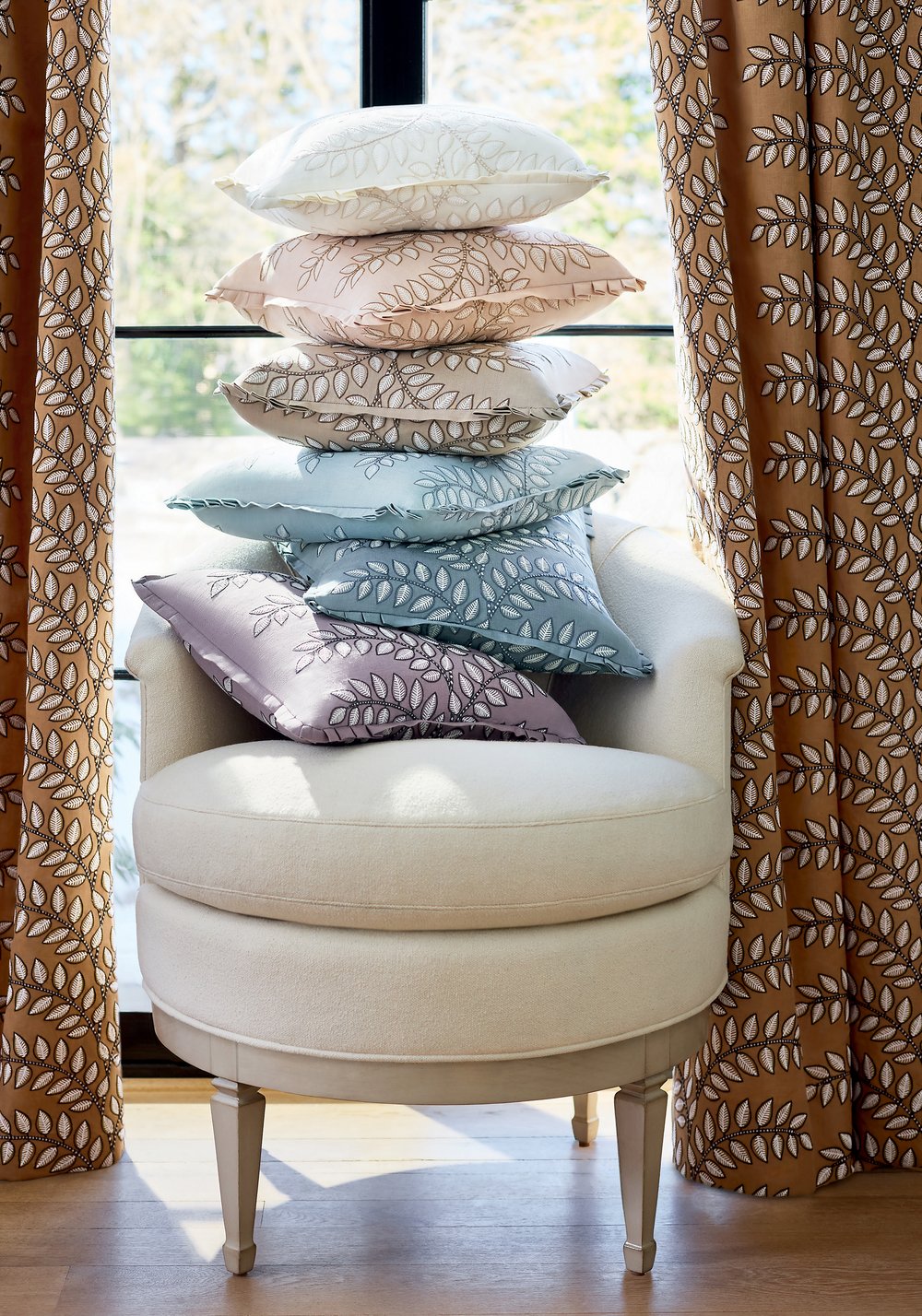 Anna French Frondescence Enbroidery Fabric - Lavender