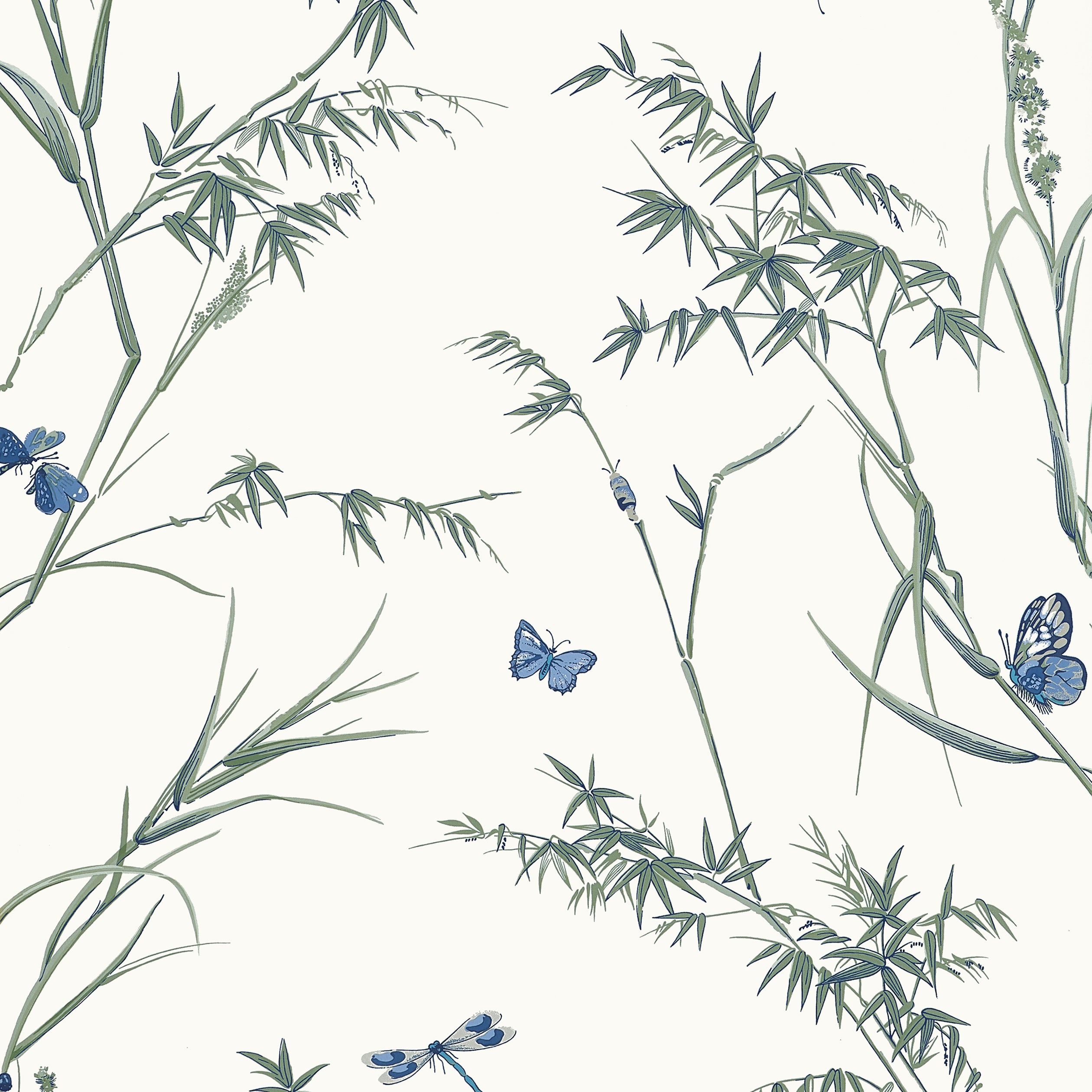 Thibaut Virginia Wallpaper - Blue and Green