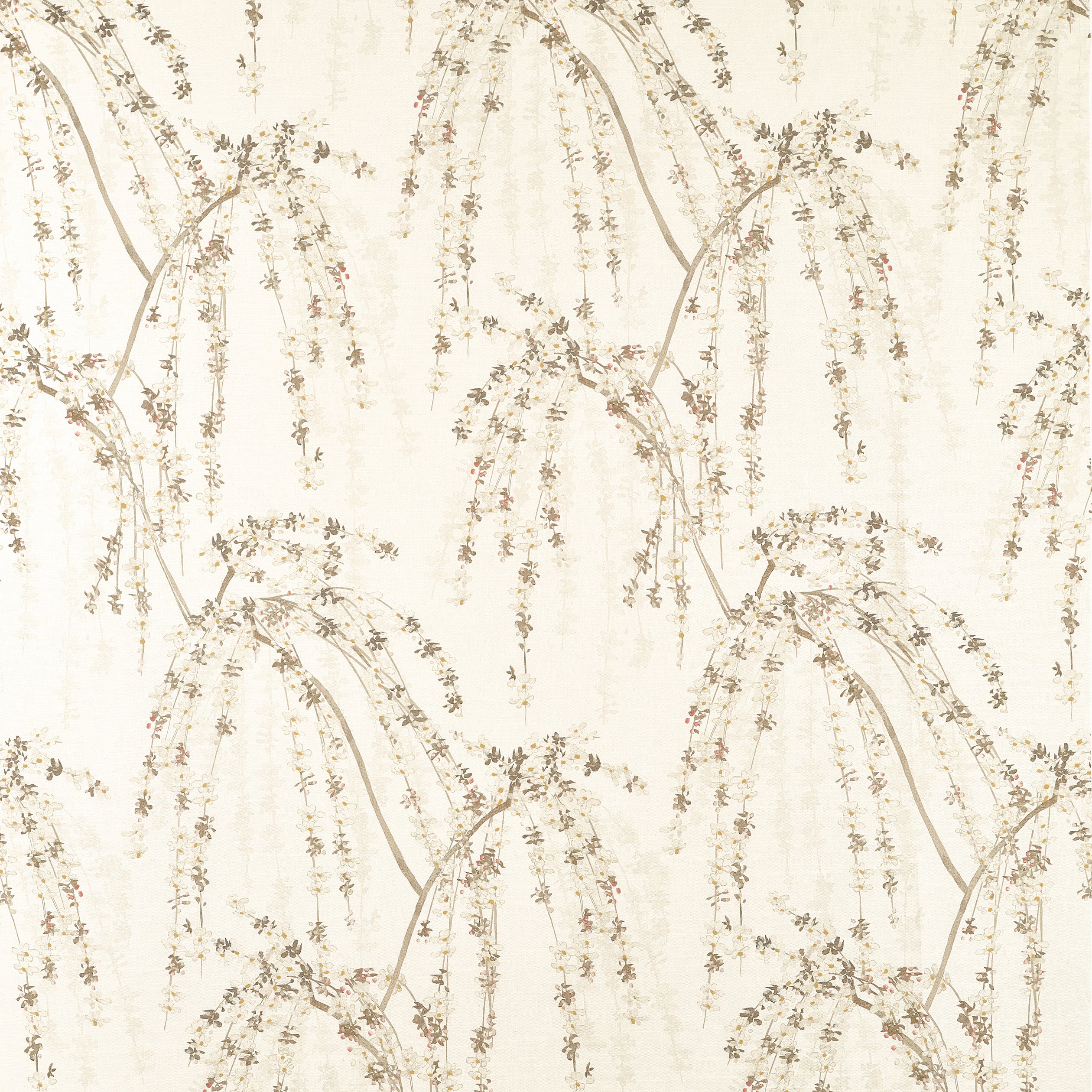 Thibaut Weeping Blossom Fabric - White