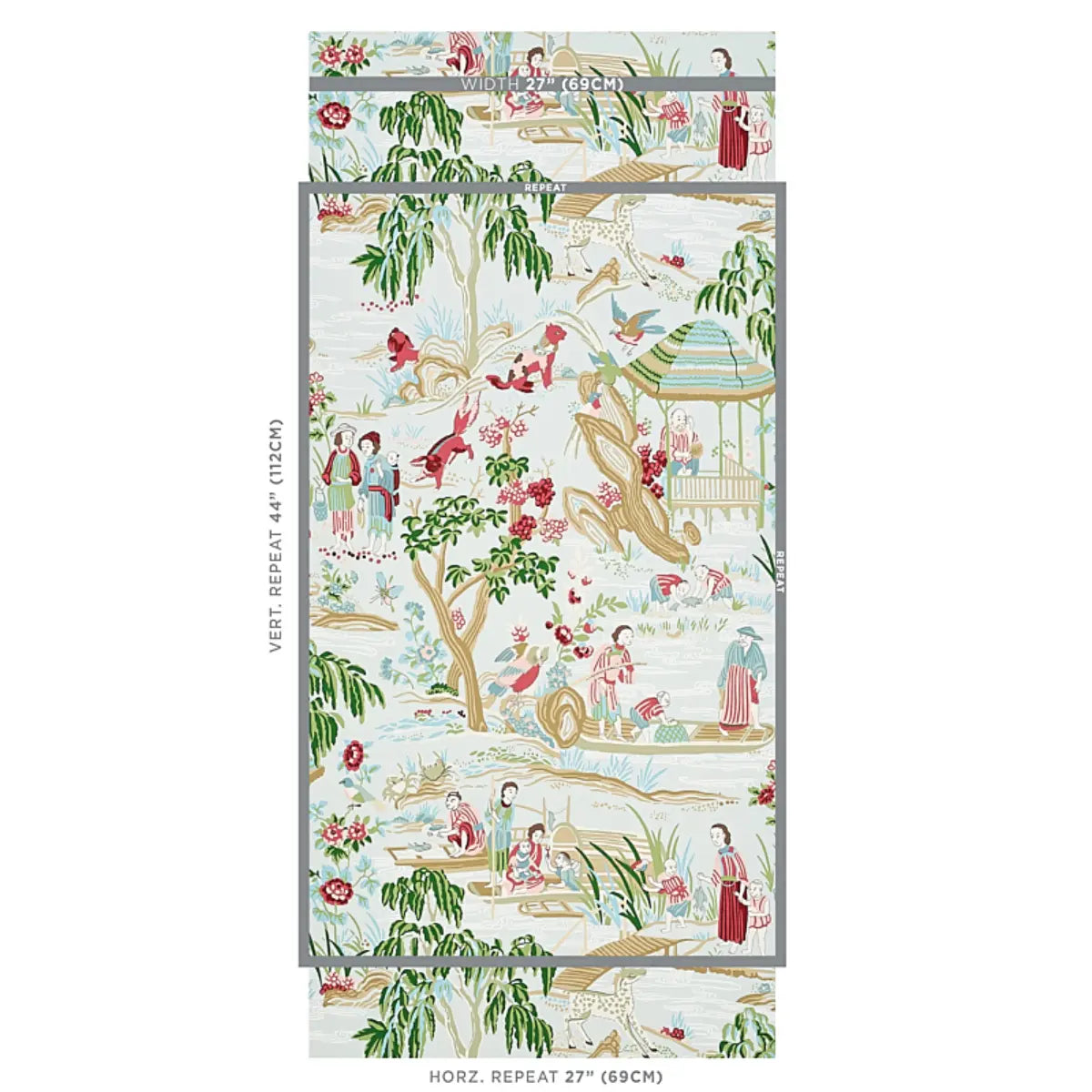 Schumacher Yangtze River Wallpaper - Aqua