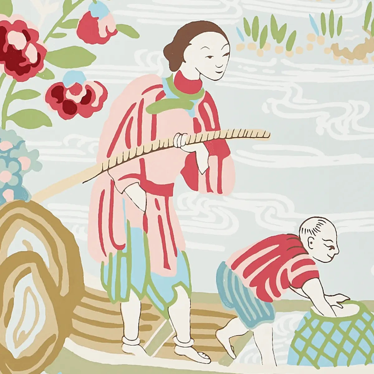 Schumacher Yangtze River Wallpaper - Aqua