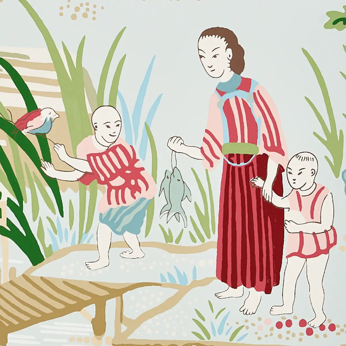 Schumacher Yangtze River Wallpaper - Aqua