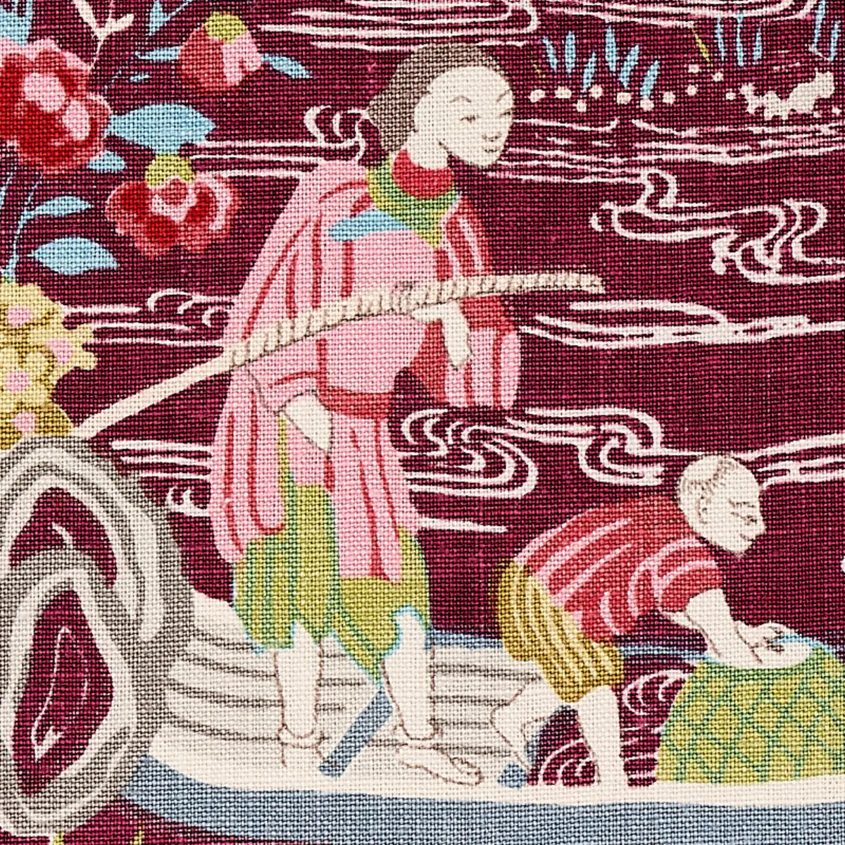 Schumacher Yangtze River Fabric - Aubergine