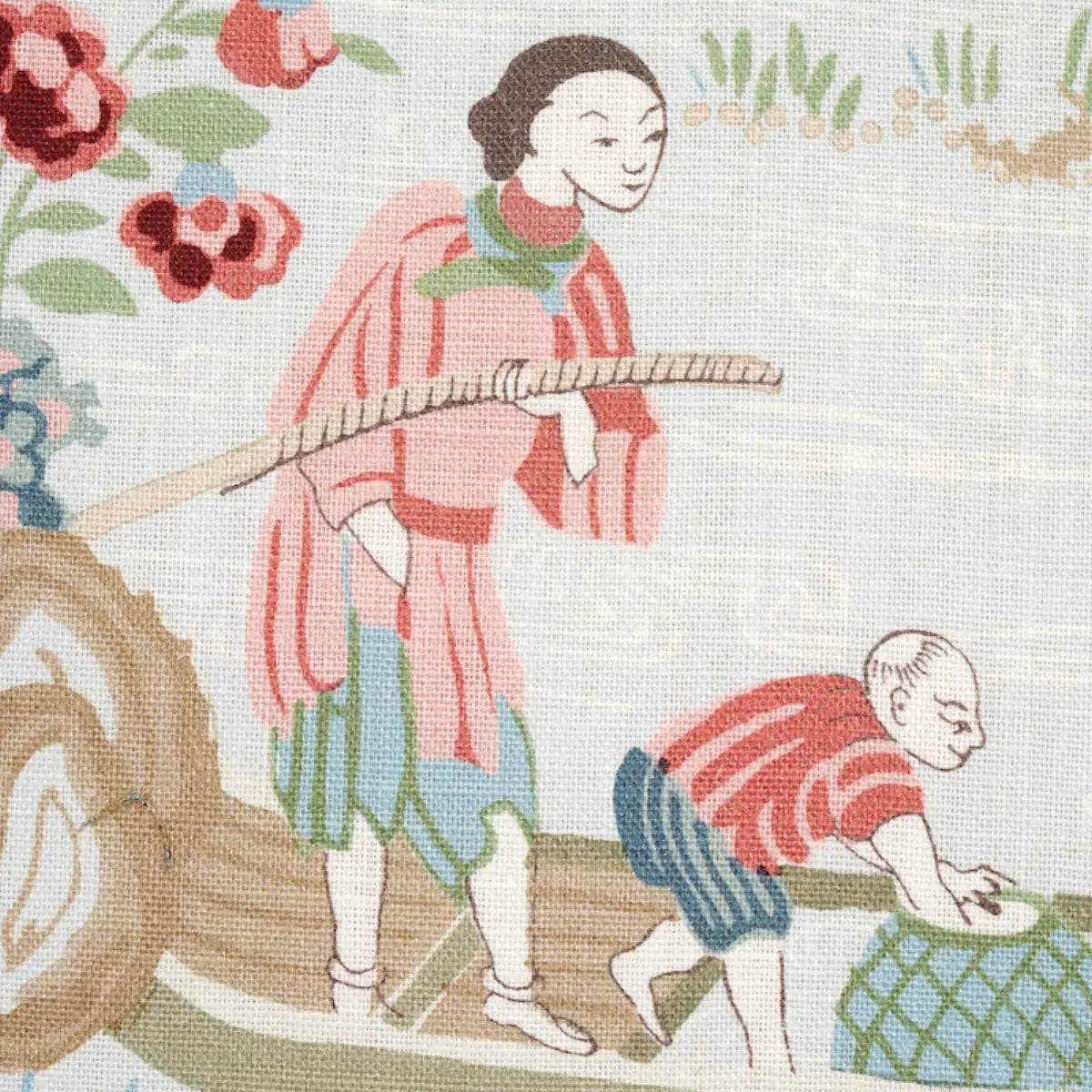 Schumacher Yangtze River Fabric - Aqua