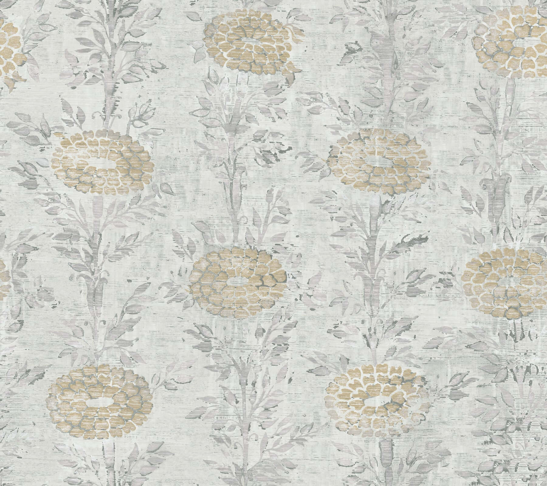 York French Marigold Wallpaper - White/Gold