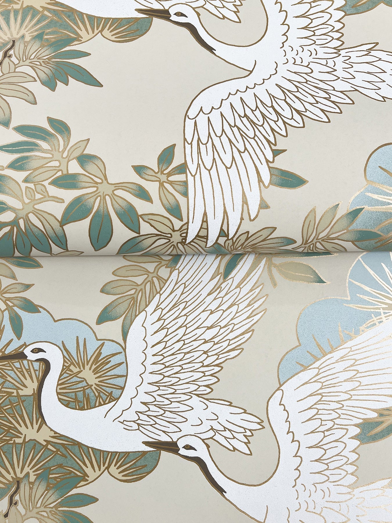 York Spring & Heron Wallpaper - Beige