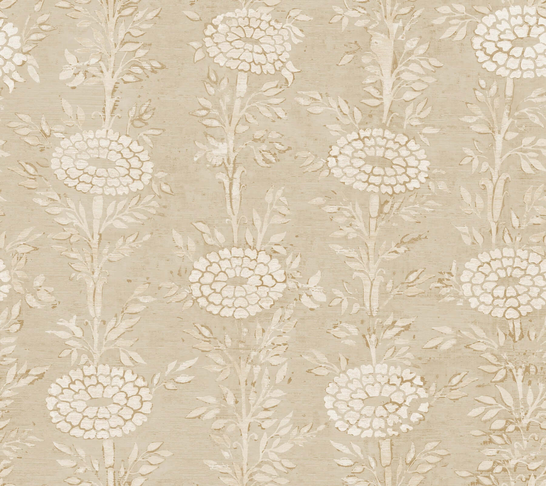 York French Marigold Wallpaper - Taupe & Gold
