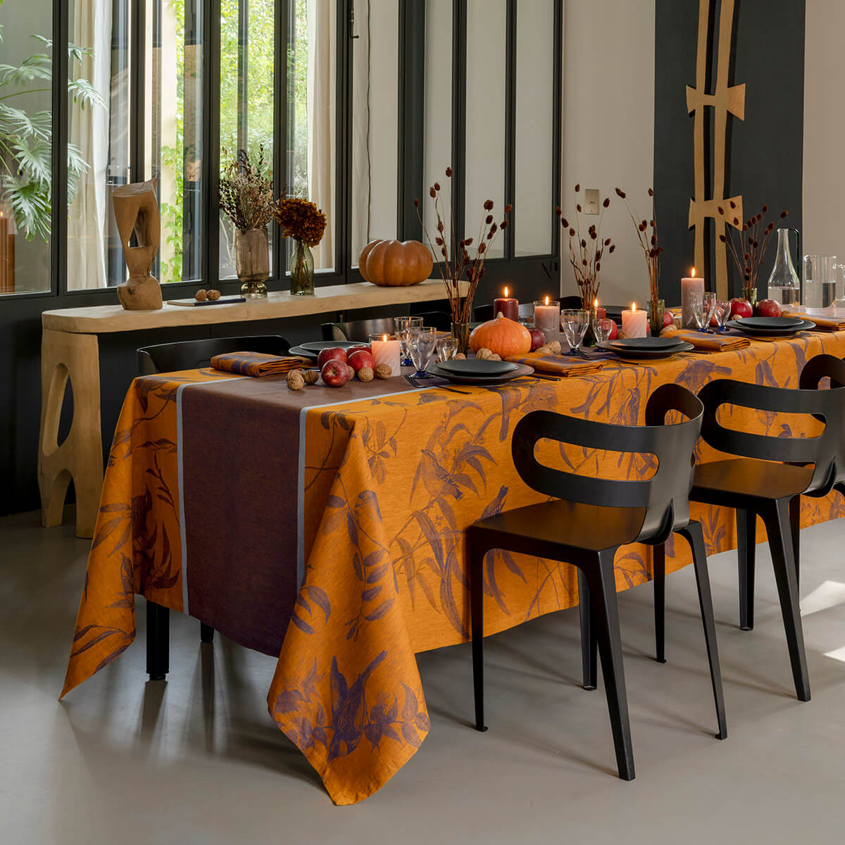 Le Jacquard Français Volière Collection - Nocturn (Blue and Orange)