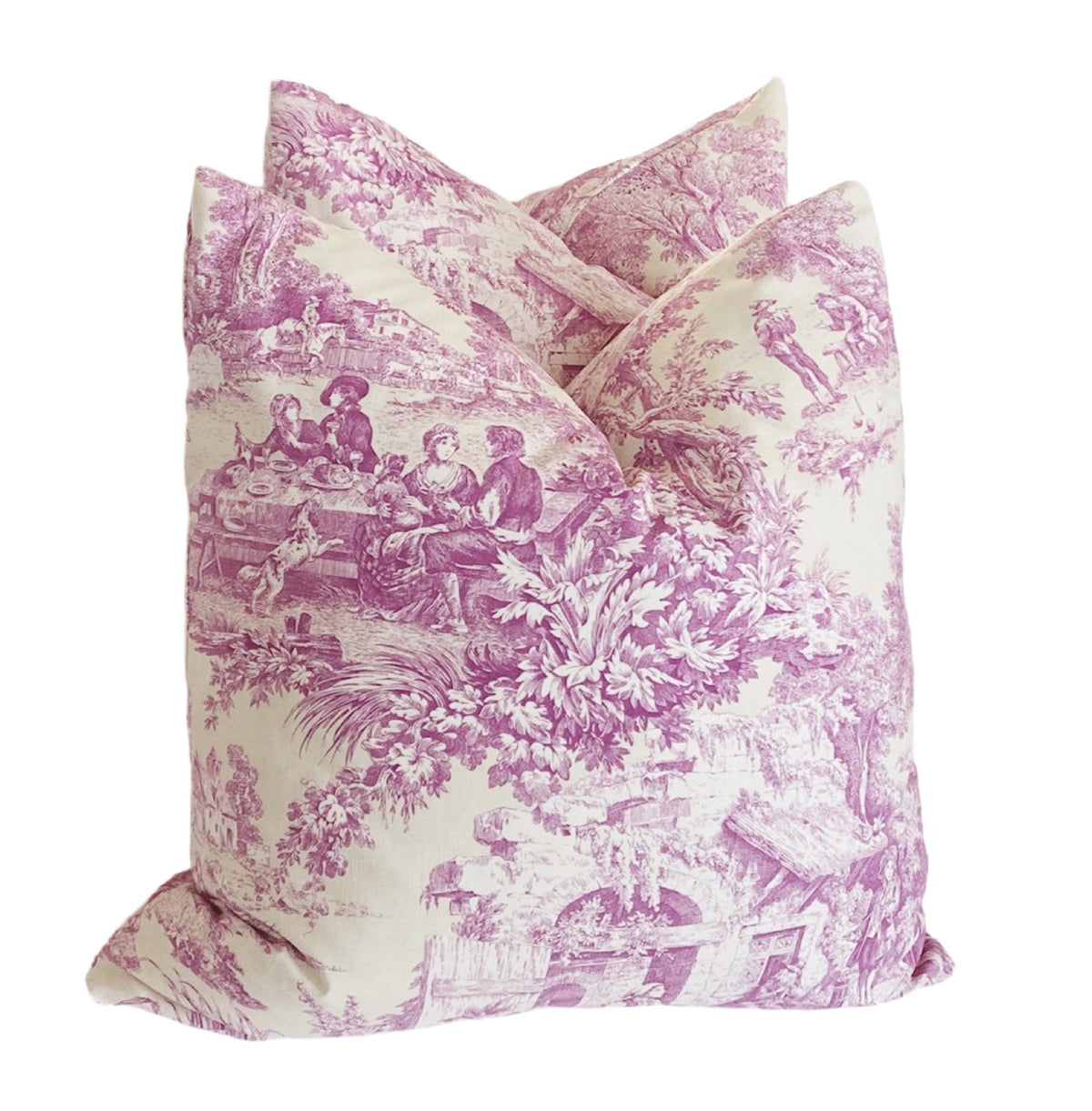 Orchid Toile Pillow Covers - a Pair
