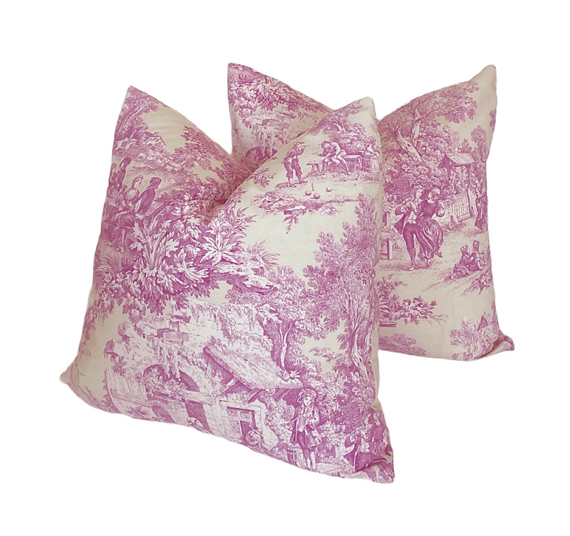 Orchid Toile Pillow Covers - a Pair