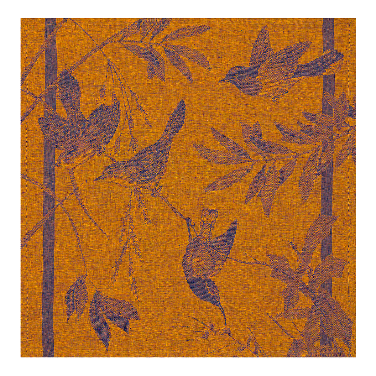 Le Jacquard Français Volière Napkins - Nocturn (Blue and Orange)
