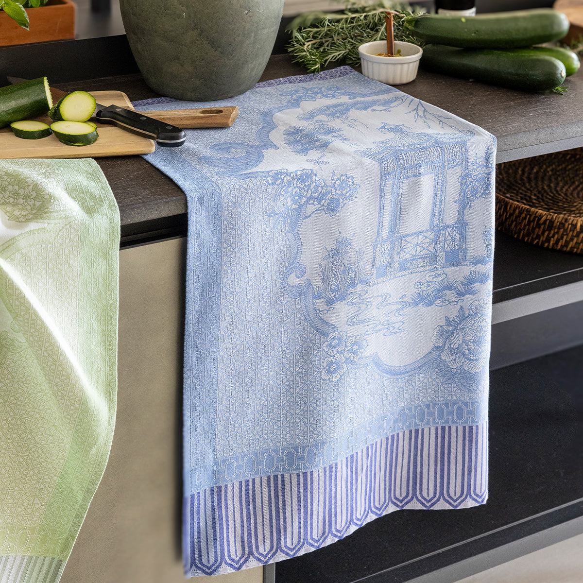 Promenade Impériale Tea Towel - Lapis (Blue)