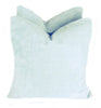 baby blue linen velvet pillows