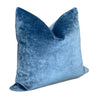 Ocean Blue Velour Velvet Pillow