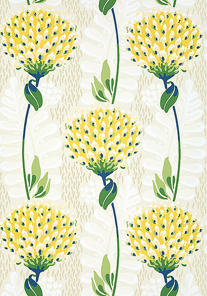 Thibaut Tiverton Wallpaper - Yellow
