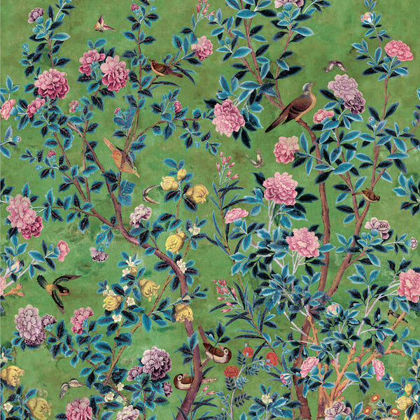 Thibaut Jardin Bloom Mural Wallpaper - Green