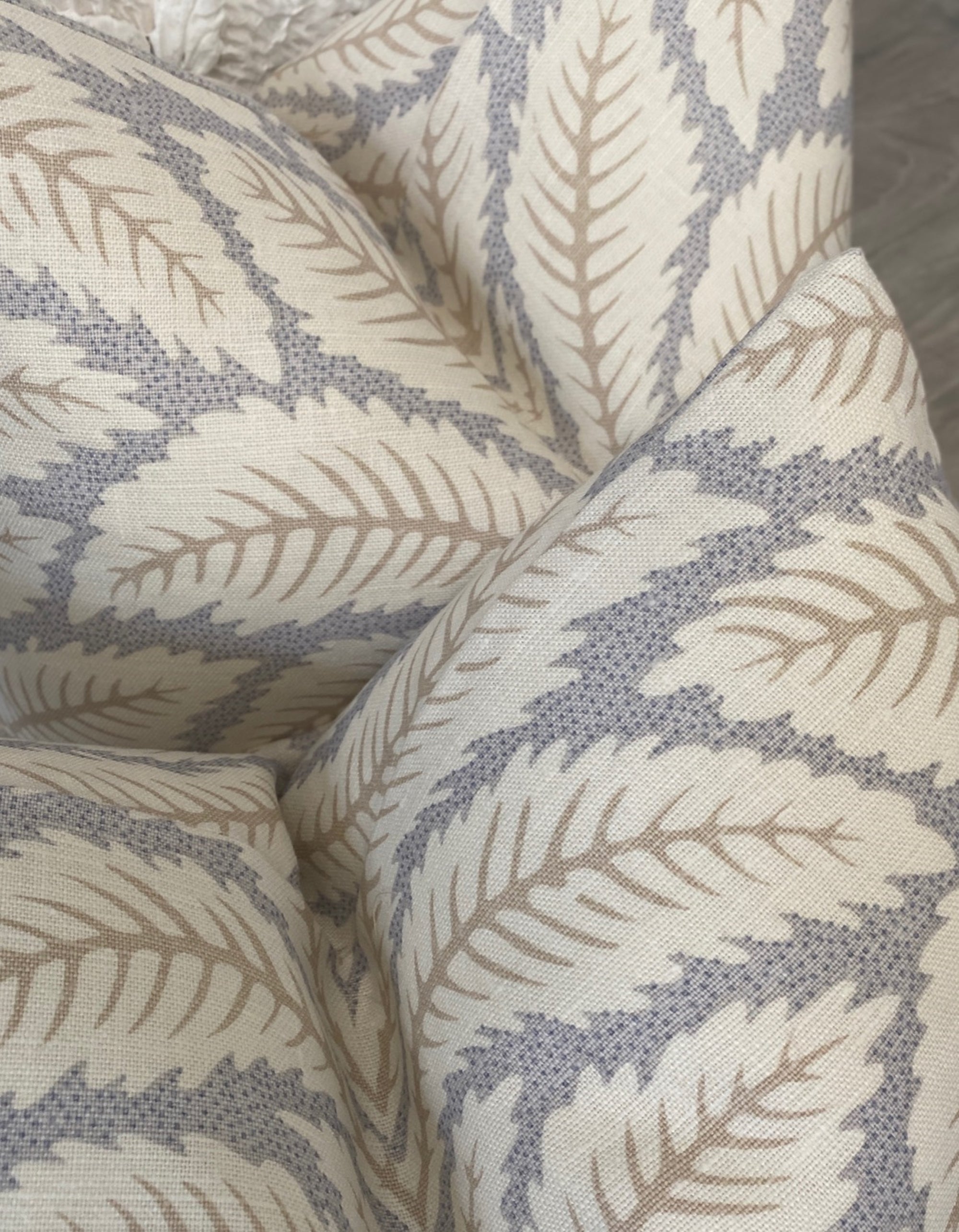 Botanical Leaf Pillow Cover - Tan And Grey