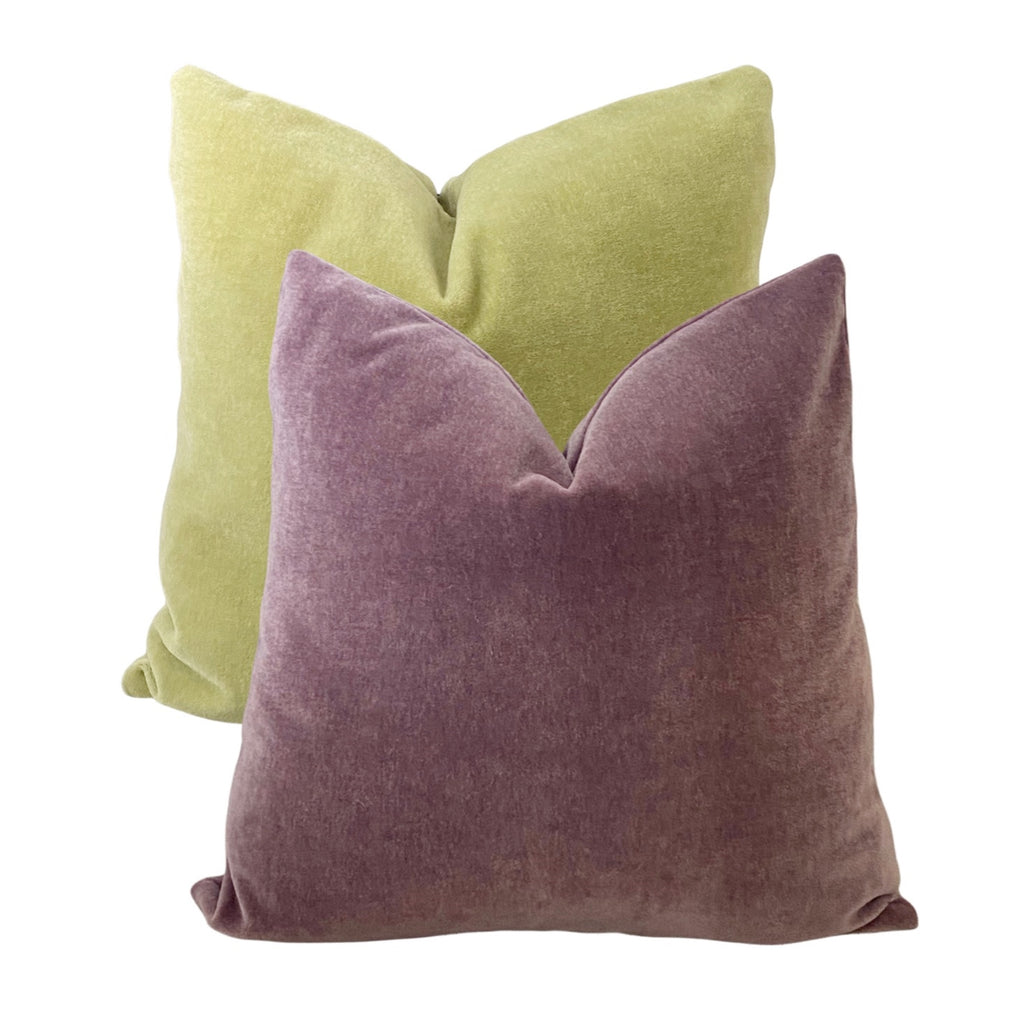Amethyst and Spring Green Mohair Pillows