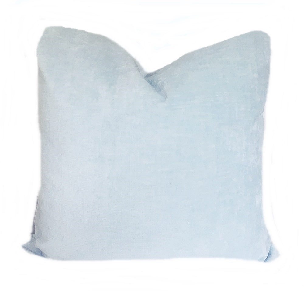 Pale Blue Velvet Pillow
