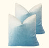 blue linen velvet pillows