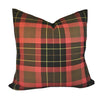 Black and Red Plaid Wool Pillow Cover