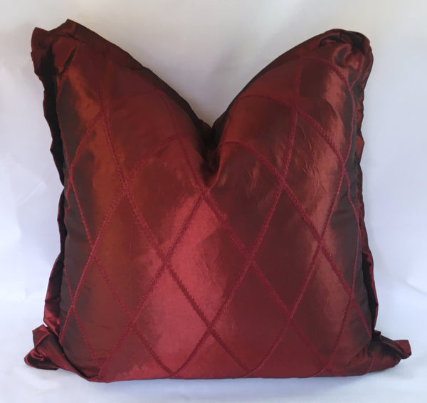 Burgundy Taffeta Pillow Cover