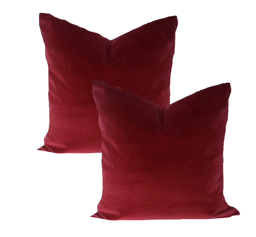 Red Italian Cotton Velvet Pillows